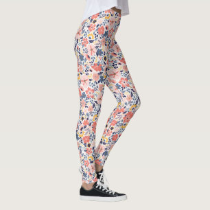 Seamless Floral Pattern Beauty Vintage Blossom Leggings