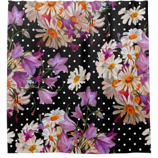 Seamless floral pattern. Bouquet of wild flowers w Shower Curtain (Front)