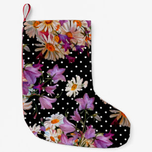Seamless floral pattern. Bouquet of wild flowers w Small Christmas Stocking