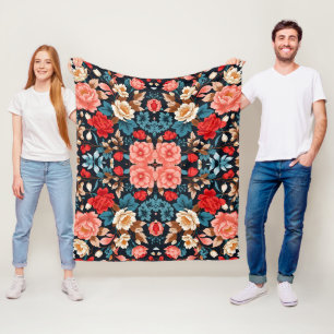 Seamless Floral Pattern Elegant and Timeless Desig Fleece Blanket