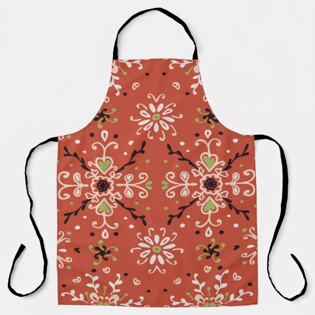 Seamless floral pattern folk colourful flowers and apron (Front)