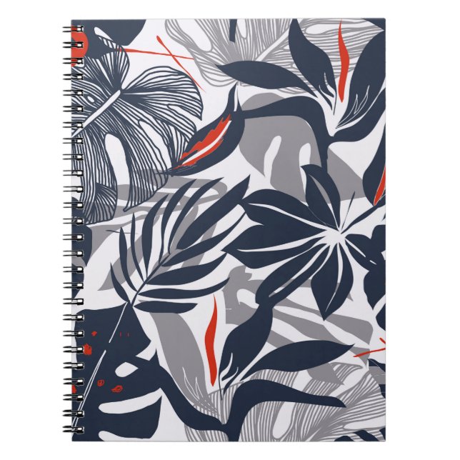 Seamless floral pattern from exotic jungle plants. notebook (Front)