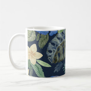 Seamless floral pattern from hand painted watercol coffee mug