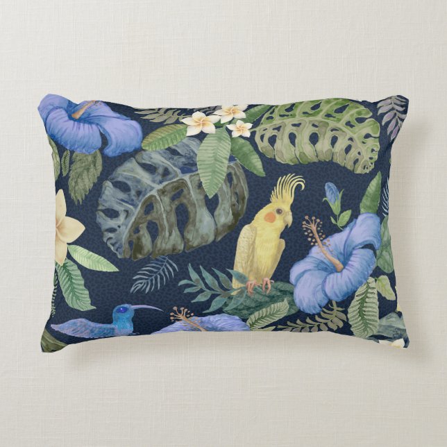 Seamless floral pattern from hand painted watercol decorative cushion (Front)