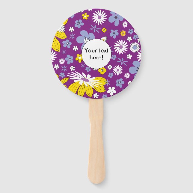 Seamless Floral Pattern Hand Fan (Front)