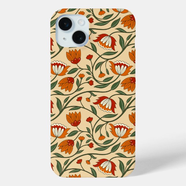 Seamless floral pattern in beige background Case-Mate iPhone case (Back)