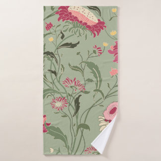 Seamless floral pattern in folk style with wildflo bath towel