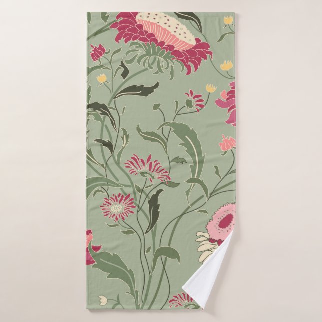 Seamless floral pattern in folk style with wildflo bath towel (Bath Towel)