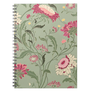 Seamless floral pattern in folk style with wildflo notebook