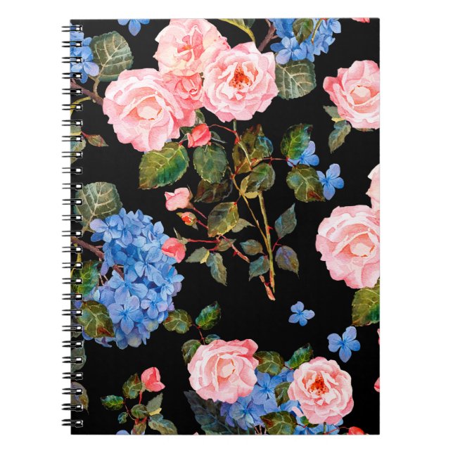 Seamless floral pattern in victorian style. Bouque Notebook (Front)
