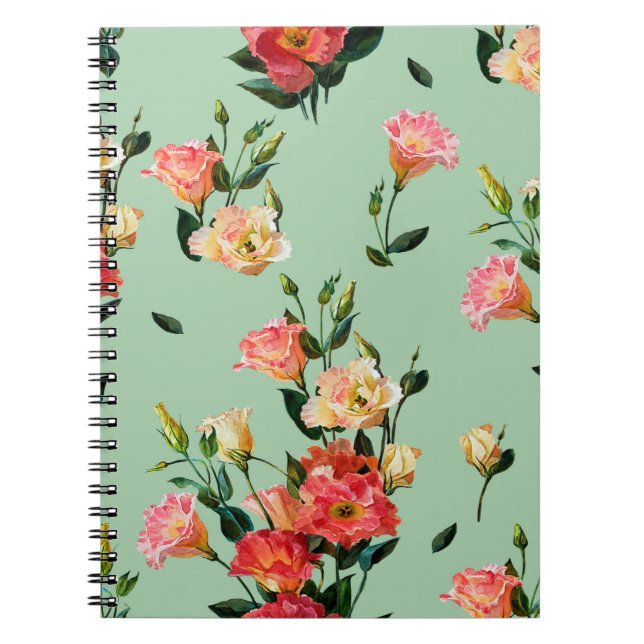 Seamless floral pattern in victorian style. Bouque Notebook (Front)