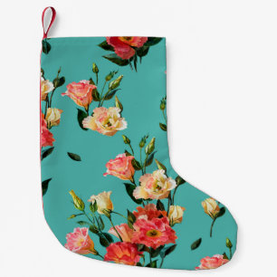 Seamless floral pattern in victorian style. Bouque Small Christmas Stocking