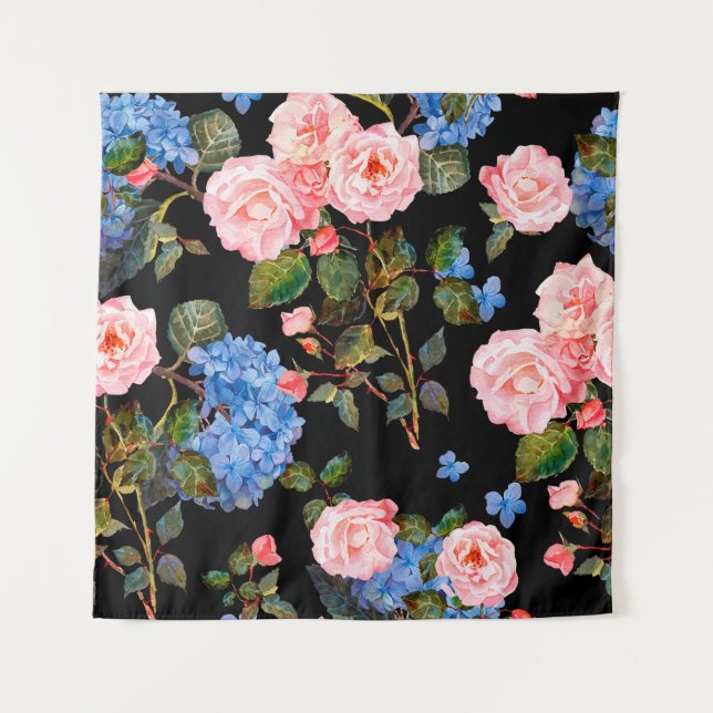 Seamless floral pattern in victorian style. Bouque Tapestry (Front)