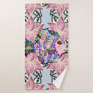 Seamless floral pattern. Leaf natural pattern in b Bath Towel