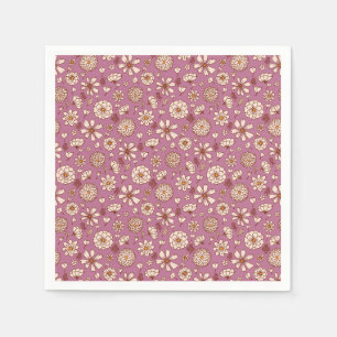 Seamless Floral pattern maroon Napkin