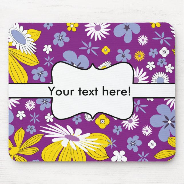 Seamless Floral Pattern Mouse Mat (Front)