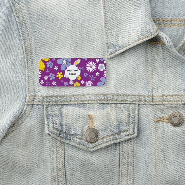 Seamless Floral Pattern Name Tag (In Situ)