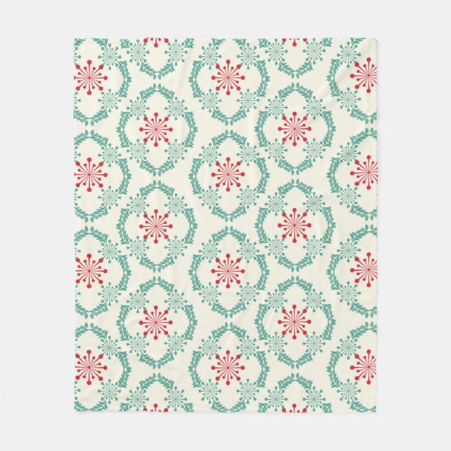 Seamless floral pattern of abstract flowers and le fleece blanket (Front)