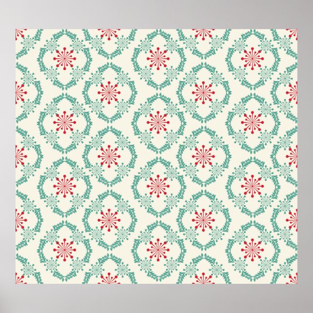 Seamless floral pattern of abstract flowers and le poster (Front)