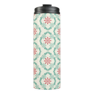 Seamless floral pattern of abstract flowers and le thermal tumbler