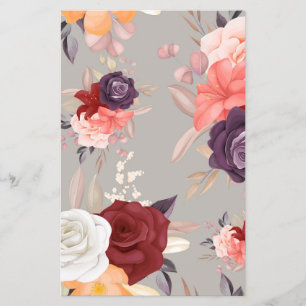 Seamless floral pattern of vividly coloured roses flyer