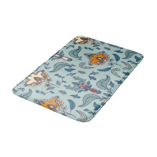 Seamless floral pattern on beige background bath m mat