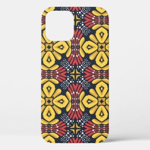 Seamless floral pattern on black background iPhone 12 case