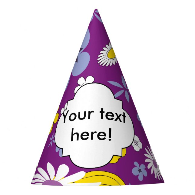 Seamless Floral Pattern Party Hat (Front)