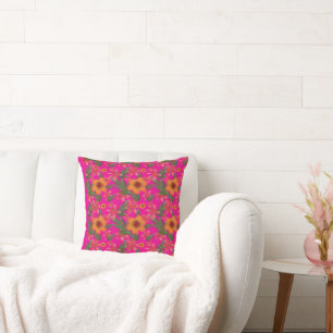 Seamless Floral Pattern Red Flowers Cute Botanical Cushion