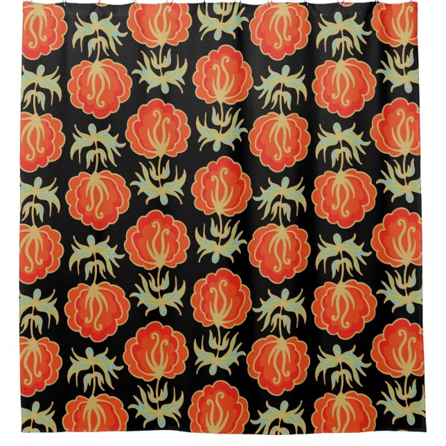 Seamless floral pattern shower curtain (Front)