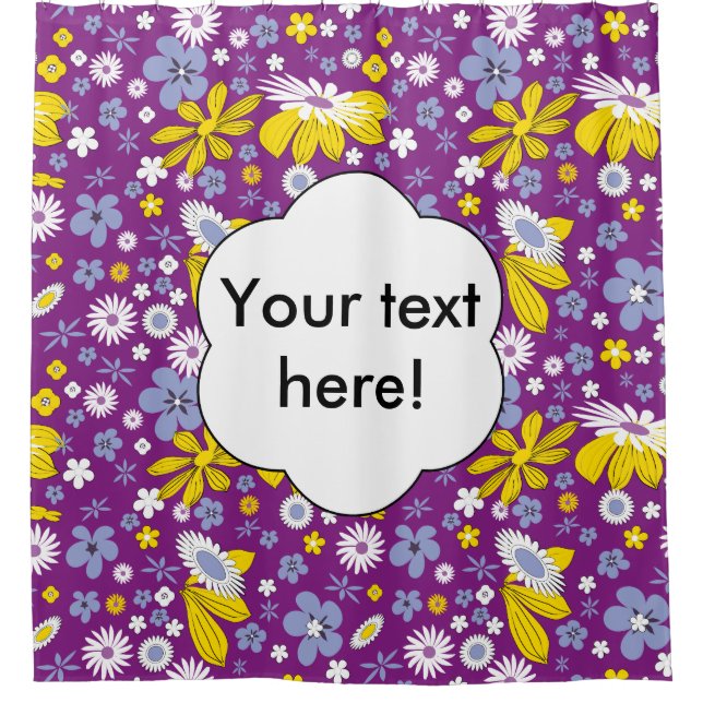 Seamless Floral Pattern Shower Curtain (Front)