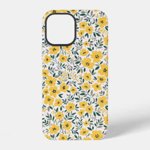 Seamless floral pattern, Small yellow flowers. Wh iPhone 12 Case