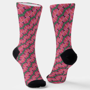 Seamless floral pattern socks