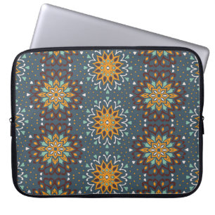 Seamless floral pattern. Stylised doodle flowers. Laptop Sleeve