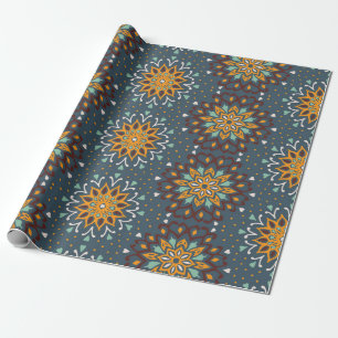 Seamless floral pattern. Stylised doodle flowers.  Wrapping Paper