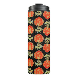 Seamless floral pattern thermal tumbler
