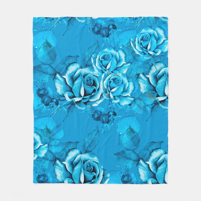 Seamless Floral Pattern. Watercolor elements. Mode Fleece Blanket (Front)