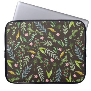 Seamless floral pattern. Watercolor hand drawn Laptop Sleeve