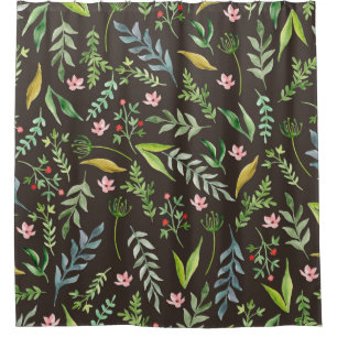 Seamless floral pattern. Watercolor hand drawn Shower Curtain