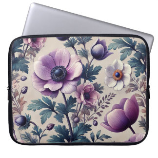 seamless floral pattern with anemone beautiful  laptop sleeve