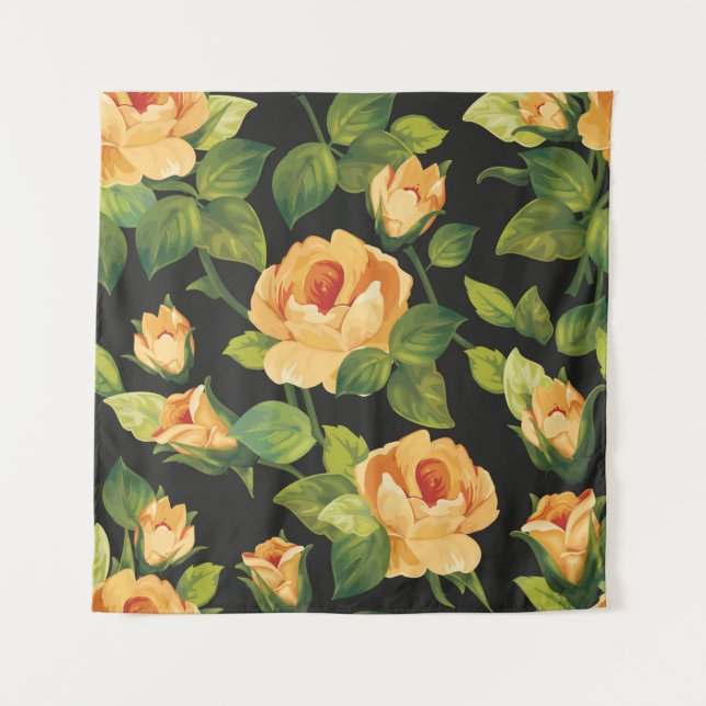 Seamless floral pattern with beautiful roses tapestry (Front)