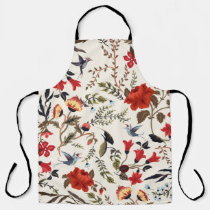 Seamless floral pattern with birds apron