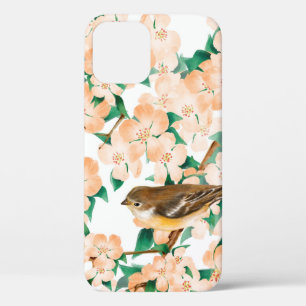 Seamless floral pattern with birds iPhone 12 case