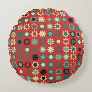 Seamless floral pattern with colored elements,  vi round cushion