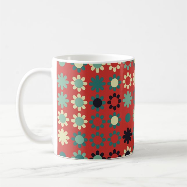 Seamless floral pattern with coloured elements,  v coffee mug (Left)