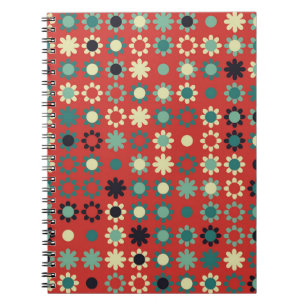 Seamless floral pattern with coloured elements,  v notebook