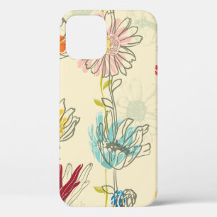 Seamless Floral Pattern With hand-drawn flowers iPhone 12 Case