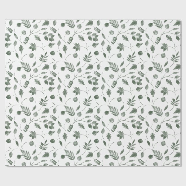 seamless floral pattern with leaves wrapping paper (Flat)
