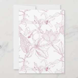 Seamless floral pattern with line tropical flowers holiday card