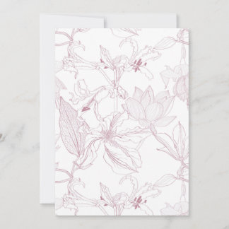 Seamless floral pattern with line tropical flowers holiday card